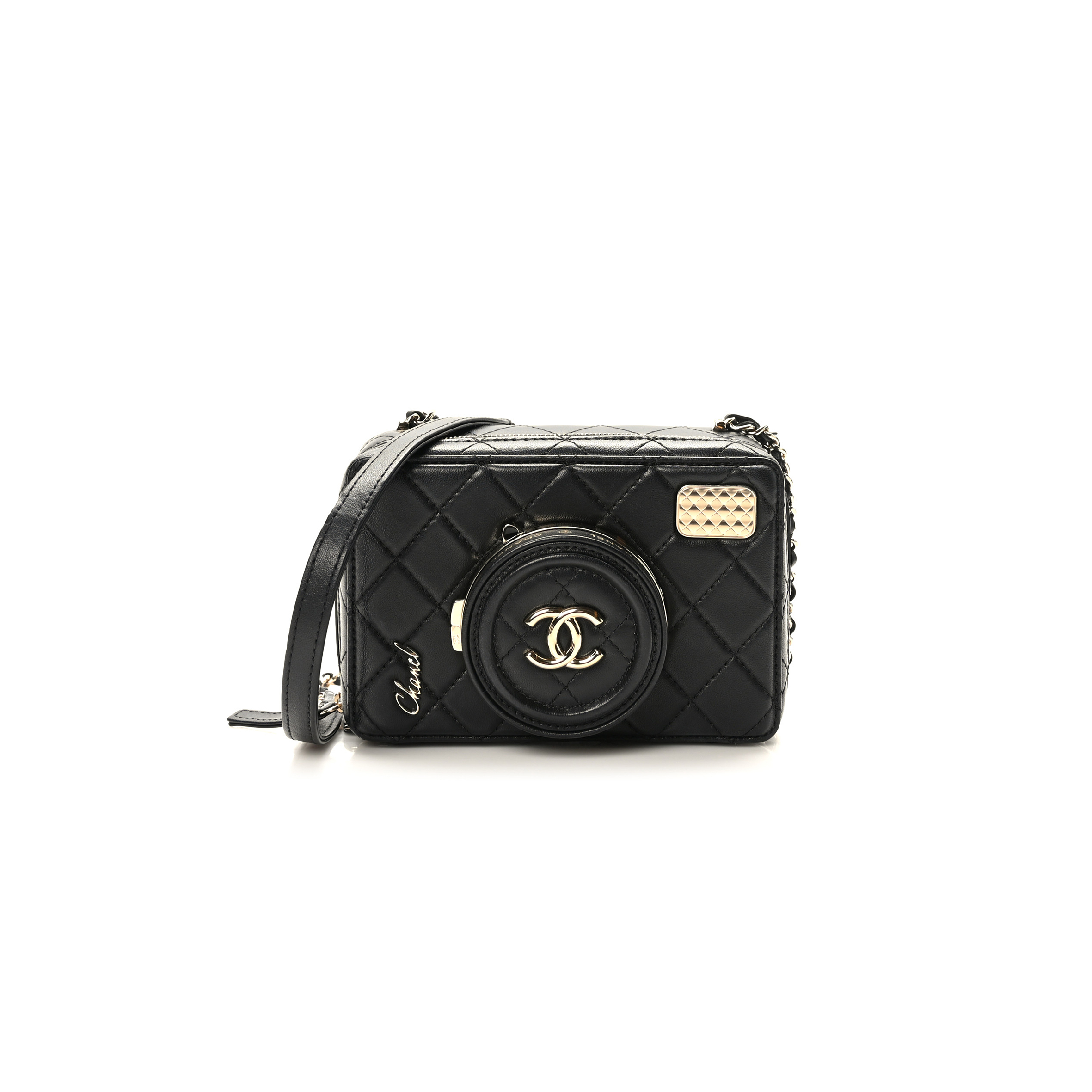 Ch*el lambskin quilted coco click bag black as4817 (16*11.5*6cm)